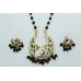 925 Sterling Silver Gold Rhodium Black Enamel Pendant Earring set Bead chain